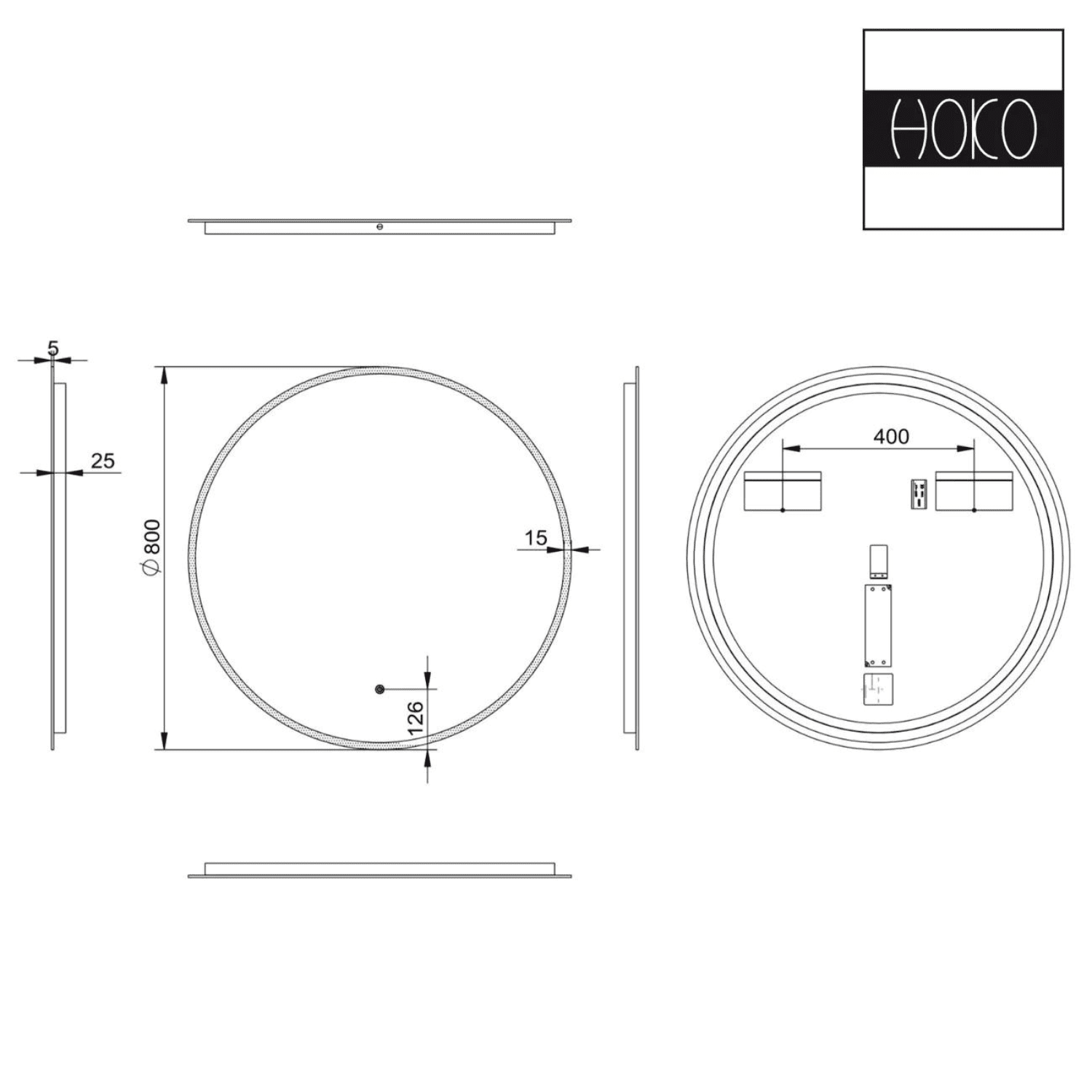 Ronde Spiegel 80 cm - Inbouw Led